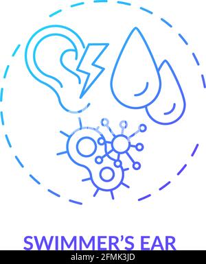 Swimmer ear concept icon Stock Vector