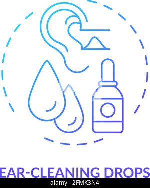 Ear-cleaning drops concept icon Stock Vector