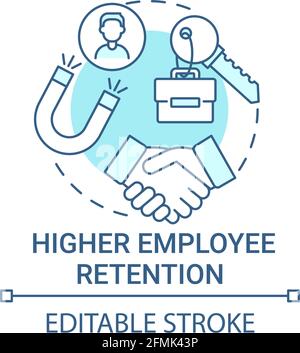 Higher employee retention concept icon Stock Vector