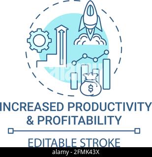 Increased productivity and profitability concept icon Stock Vector