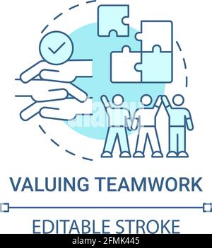 Valuing teamwork concept icon Stock Vector