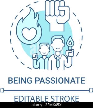 Being passionate concept icon Stock Vector
