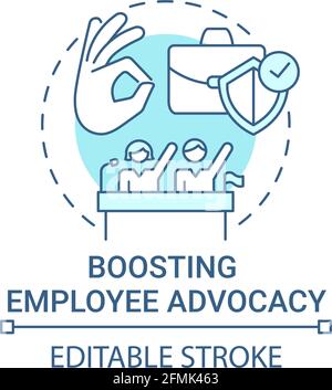Boosting employee advocacy concept icon Stock Vector