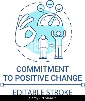 Commitment to positive change concept icon Stock Vector