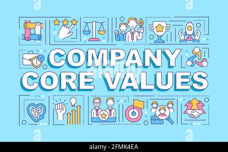 Company core values word concepts banner Stock Vector