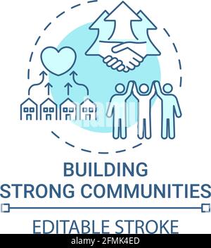 Building strong communities concept icon Stock Vector