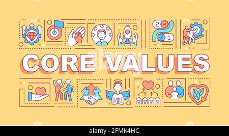 Core values word concepts banner Stock Vector
