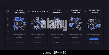 Common genetic diseases onboarding vector template Stock Vector