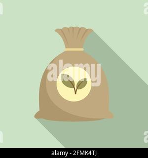 Fertilizer sack icon, flat style Stock Vector
