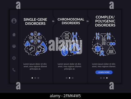 Different genetic disorders onboarding vector template Stock Vector