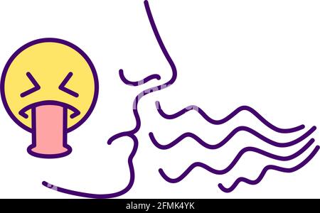 Bad smell RGB color icon Stock Vector