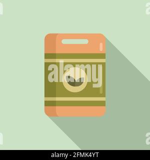 Garden fertilizer pack icon, flat style Stock Vector
