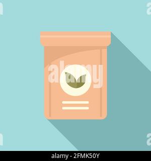 Fertilizer plant pack icon, flat style Stock Vector