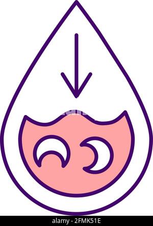 Sickle cell anemia RGB color icon Stock Vector