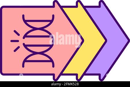 Genetic evolution RGB color icon Stock Vector