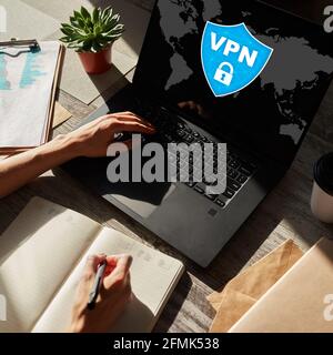 VPN - Virtual perivate network. Internet conncetion privacy concept Stock Photo