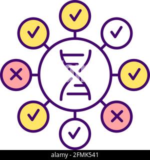 Human DNA testing RGB color icon Stock Vector