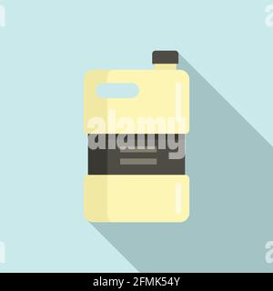 Bio fertilizer canister icon, flat style Stock Vector