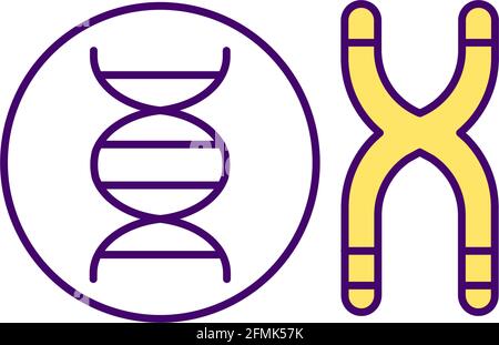 Genetic disorder RGB color icon Stock Vector
