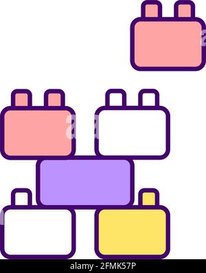 Childrens puzzle RGB color icon Stock Vector