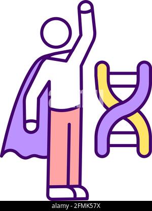 Genetic evolution RGB color icon Stock Vector
