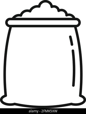 Fertilizer soil sack icon, outline style Stock Vector