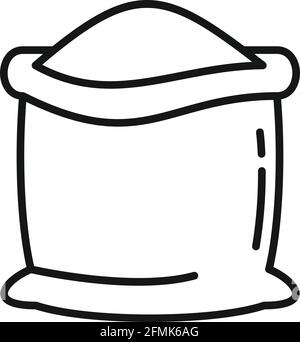 Farm sack compost icon, outline style Stock Vector