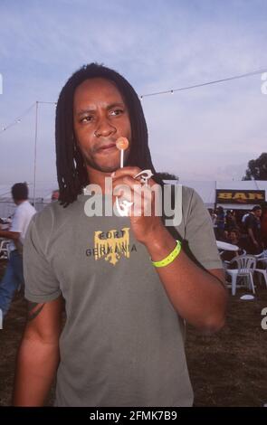 Maxim from the prodigy backstage at the Reading Festival 2000 Stock Photo