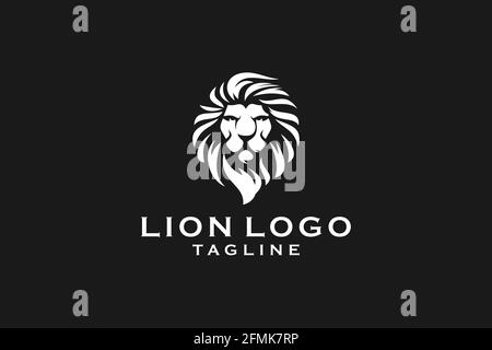 Lion Head Logo Vector Template Illustration. Stock Vector