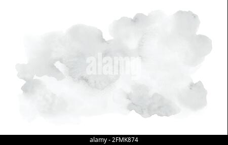 Abstract light grey watercolor stain shape. Cloud isolated element by watercolor hand-painted. Stock Vector