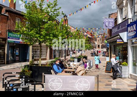 Bridge Street, main shopping street in Congleton Cheshire UK Stock Photo