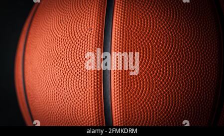 Basketball rubber orange ball close-up texture background. Stock Photo