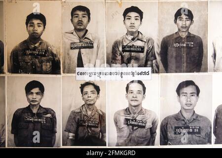 Photos of the prisoners in S21 torture prison in Phnom Penh Cambodia Stock Photo