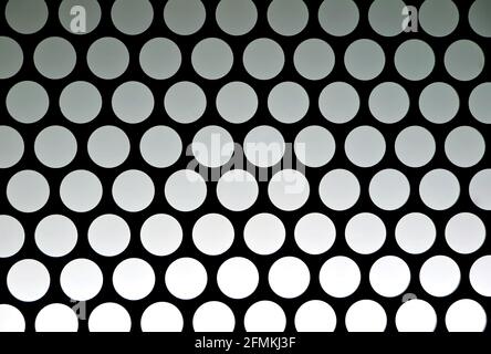 Amazing black and white geometric pattern of the elevator ceiling Stock Photo
