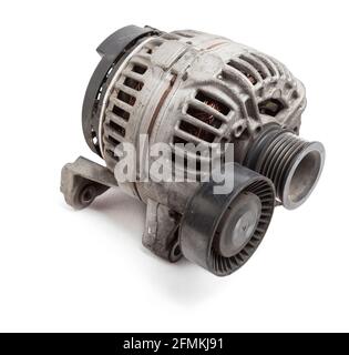 Car generator on white isolated background. Spare parts catalog. Stock Photo