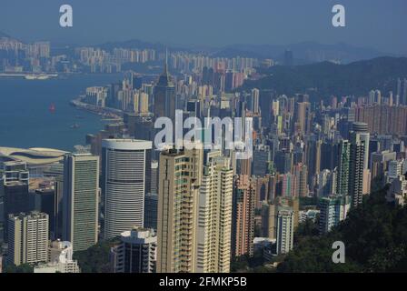 View from Victoria Peak, Hong Kong, China, Asia Stock Photo