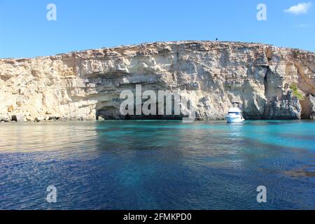 Blue Lagoon, Camino Island, Malta. Stock Photo