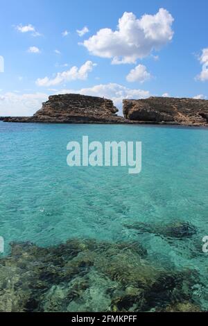 Blue Lagoon, Camino Island, Malta. Stock Photo