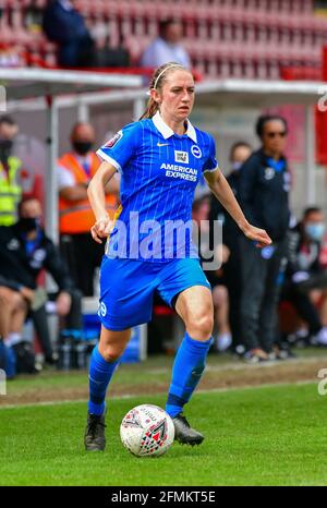 Crawley, UK. 09th May, 2021. Aileen Whelen of Brighton and Hove Albion controls the ball during the FA Women's Super League match between Brighton & Hove Albion Women and Bristol City Women at The People's Pension Stadium on May 9th 2021 in Crawley, United Kingdom. (Photo by Jeff Mood/phcimages.com) Credit: PHC Images/Alamy Live News Stock Photo