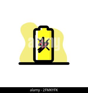 Battery Not Charging Conceptual Vector Icon Illustration Design eps10 Stock Vector