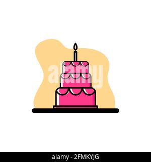 Birthday Cake Conceptual Vector Illustration Icon Design eps10 Stock Vector