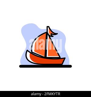 Conceptual Boat Vector Illustration Design Icon eps10 Stock Vector