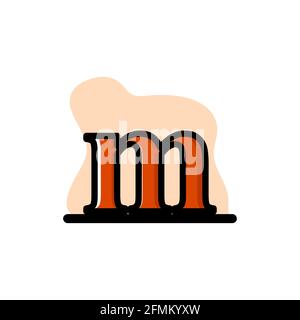 Conceptual Lowercase Letter M Icon Vector Illustration eps10 Stock Vector