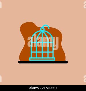 Conceptual Bird Cage Vector Icon Design Illustration eps10 Stock Vector