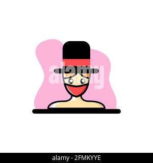Boy with Face Mask Conceptual Vector Illustration Design eps10 Stock Vector