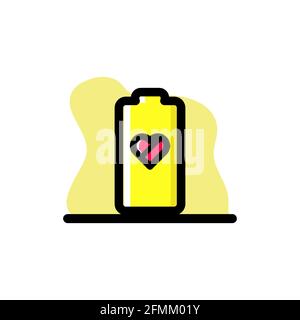 Battery Not Healthy Conceptual Vector Icon Design Illustration eps10 Stock Vector