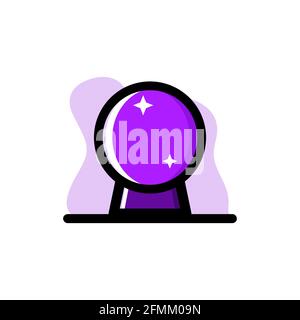 Crystal Magic Ball Conceptual Vector Icon Illustration Design eps10 Stock Vector