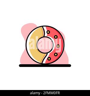 Delicious Pink Donut Conceptual Vector Icon Illustration Design eps10 Stock Vector