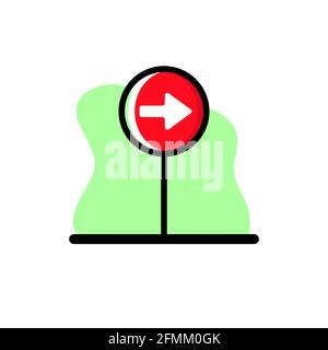 Go Right Illustration Vector Conceptual Icon Design eps10 Stock Vector
