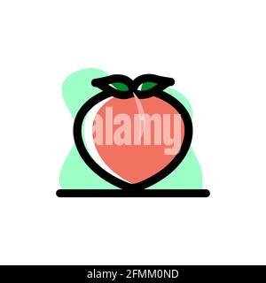Conceptual Peach Fruit Vector Illustration Design Icon eps10 Stock Vector